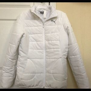 White Puma Puffer Jacket for Women